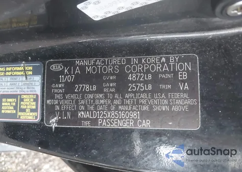 2008 Kia Amanti from USA, damaged, VIN KNALD125X85160981